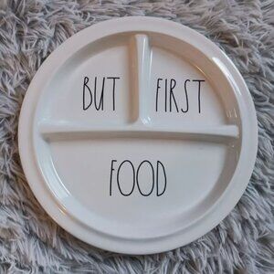 [RAE DUNN] Divided Plate Toddler Baby "But First Food" Dish Melamine